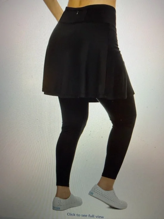 Black Skirted Leggings for Women - Comfortable Everyday Style - Picture 2 of 6